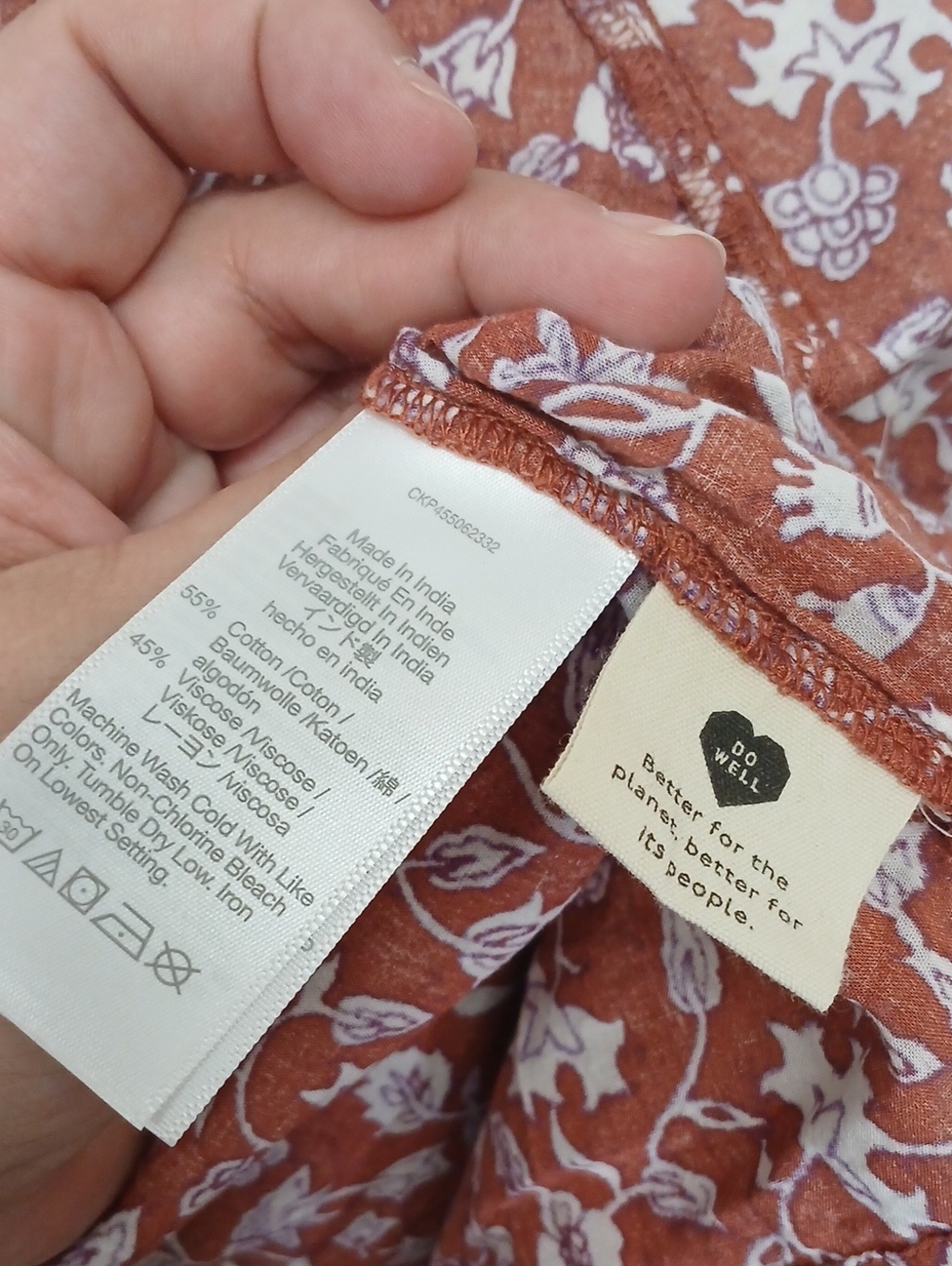 Madewell Rust Floral Wrap Blouse with Tie - Picture 9 of 9